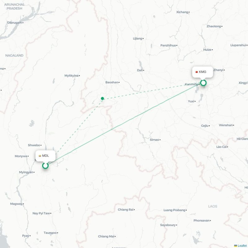MDL - KMG route map