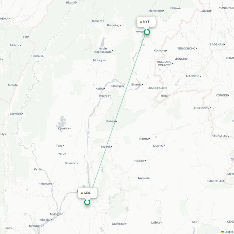 MDL - MYT route map