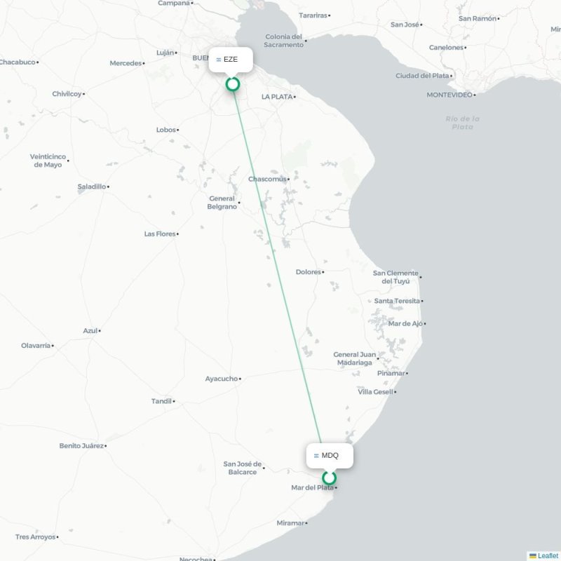 MDQ - EZE route map