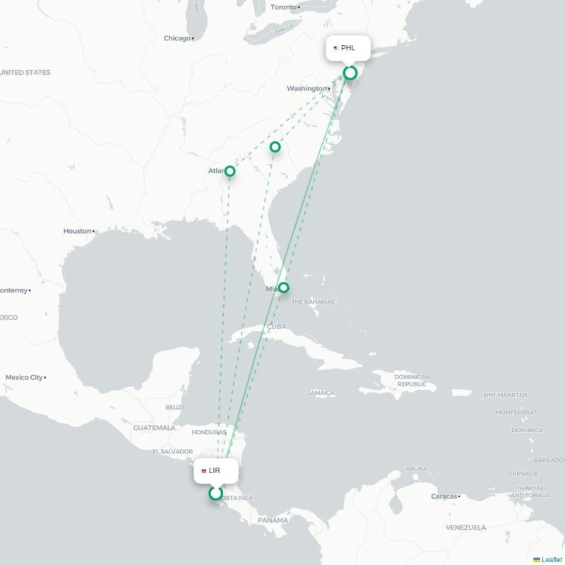MDT - PHL route map