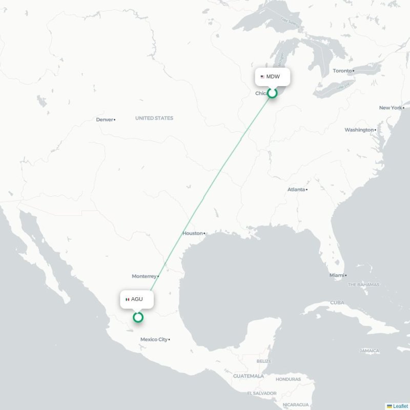 MDW - AGU route map