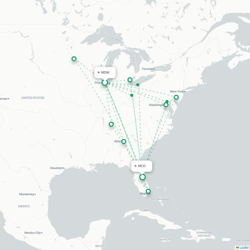 MDW - MCO route map