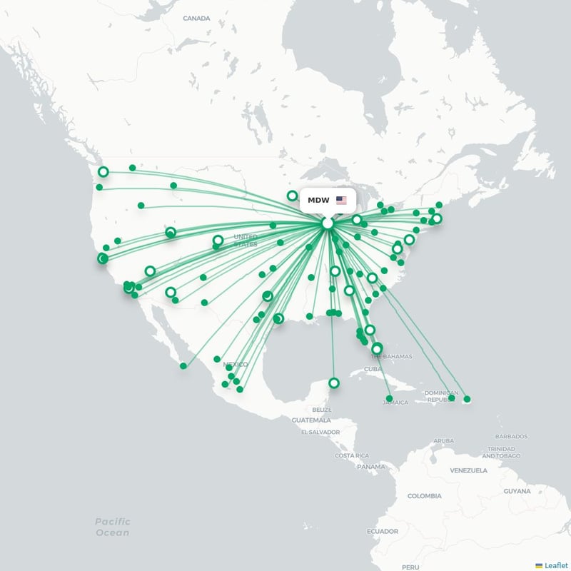 Route map Chicago  MDW airport