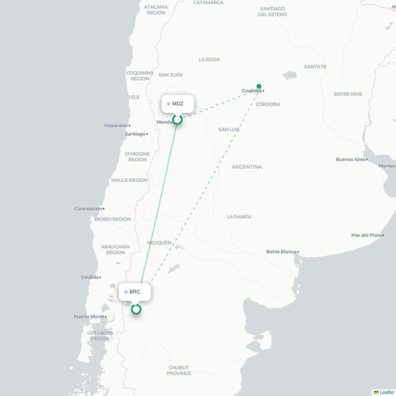 MDZ - BRC route map