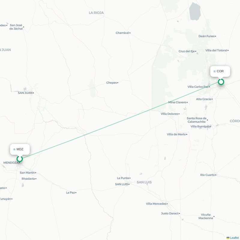 MDZ - COR route map