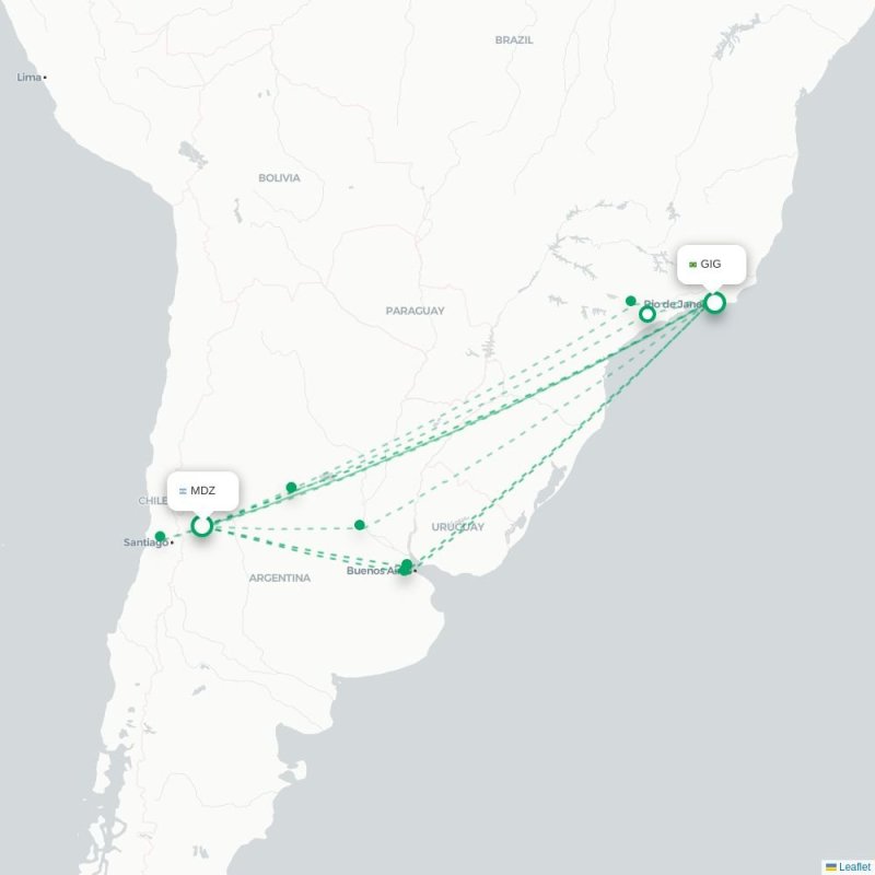 MDZ - GIG route map