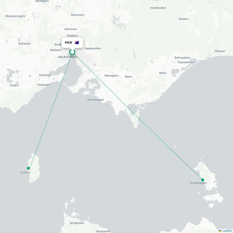 Route map Melbourne  MEB 