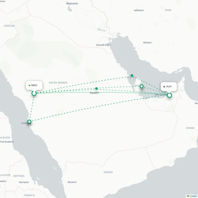 MED - AUH route map