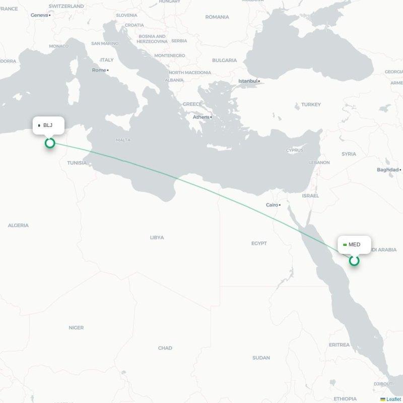 MED - BLJ route map
