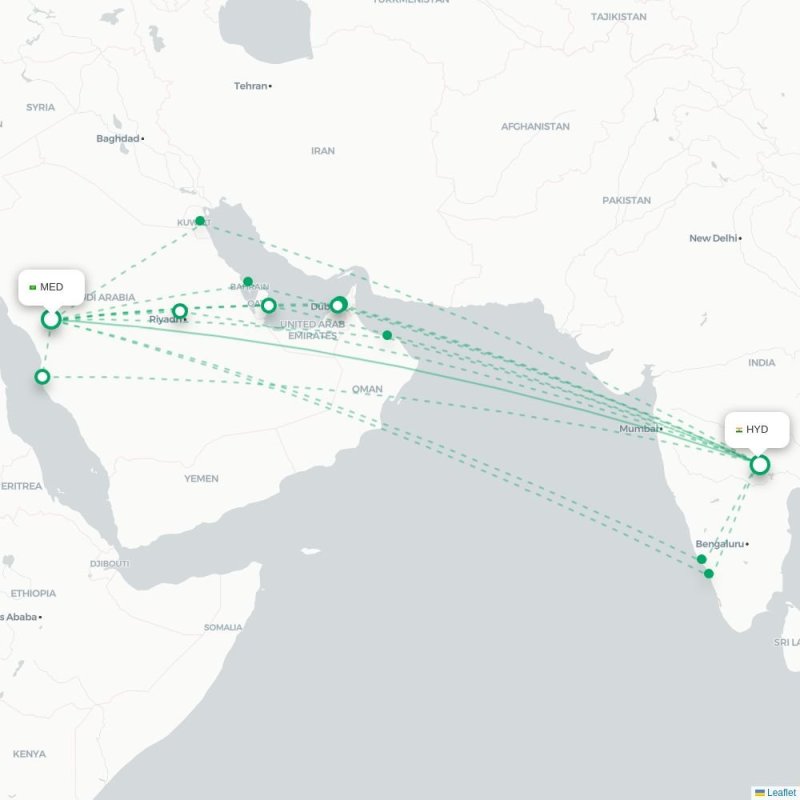 MED - HYD route map