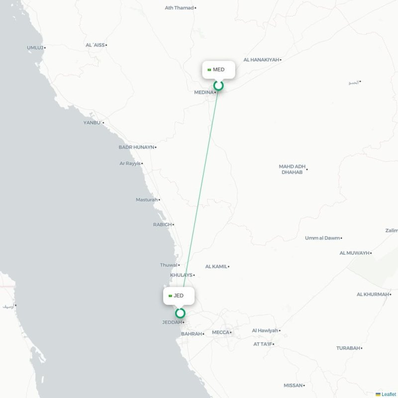 MED - JED route map