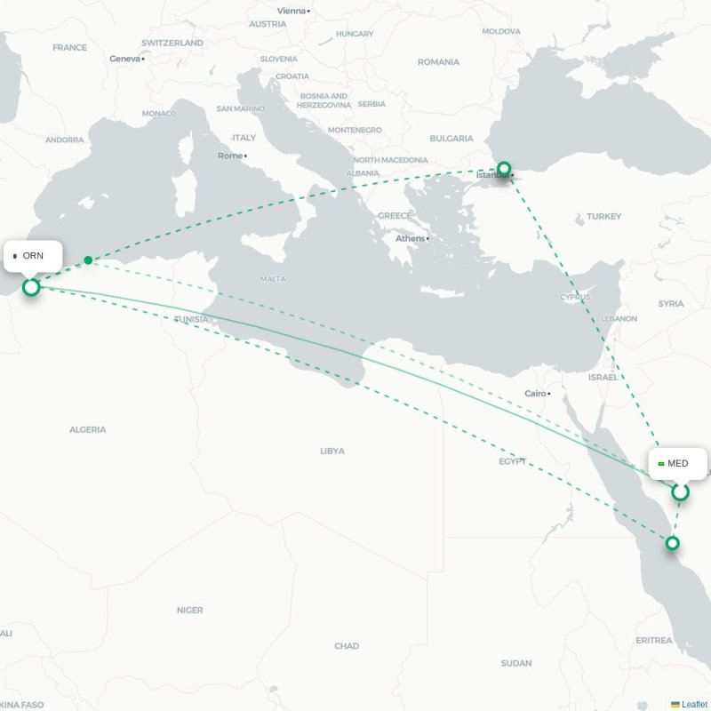 MED - ORN route map