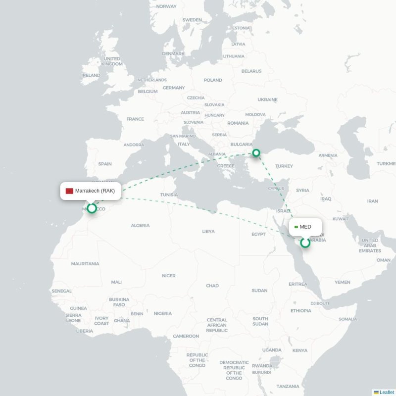 MED - RAK route map