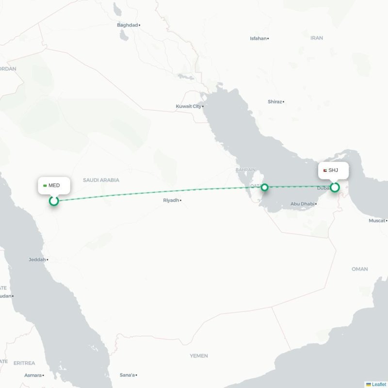 MED - SHJ route map