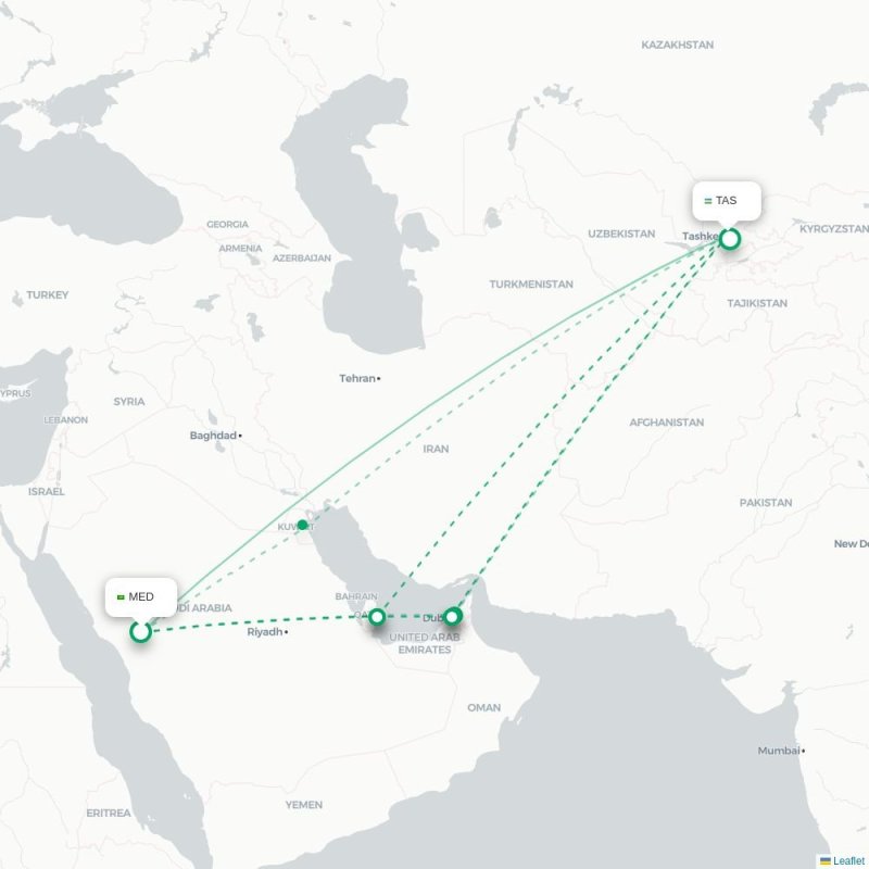 MED - TAS route map
