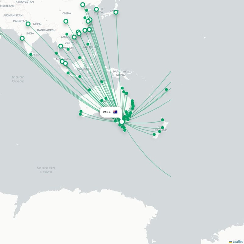Route map Melbourne  MEL airport