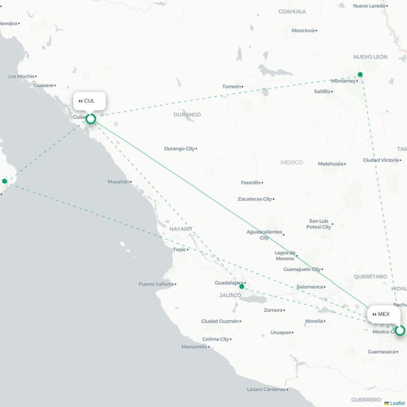 MEX - CUL route map