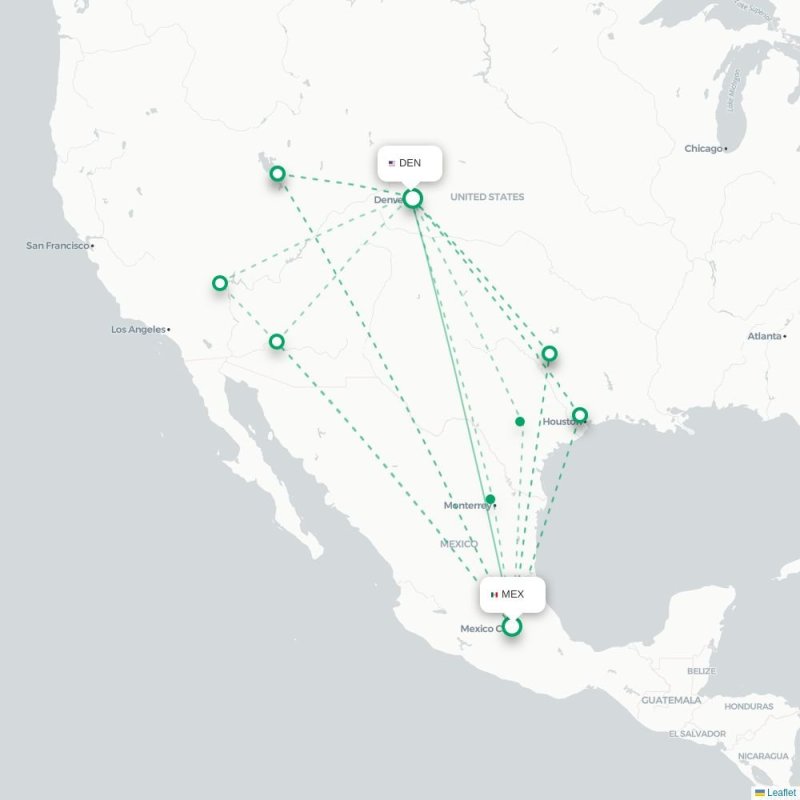 MEX - DEN route map