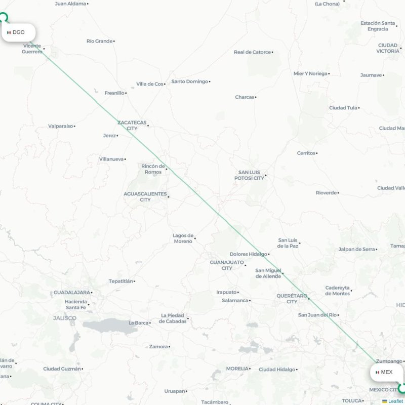 MEX - DGO route map