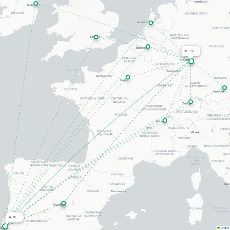 MEX - FRA route map