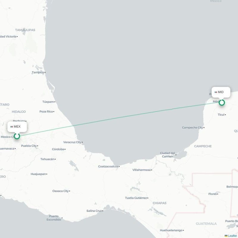 MEX - MID route map