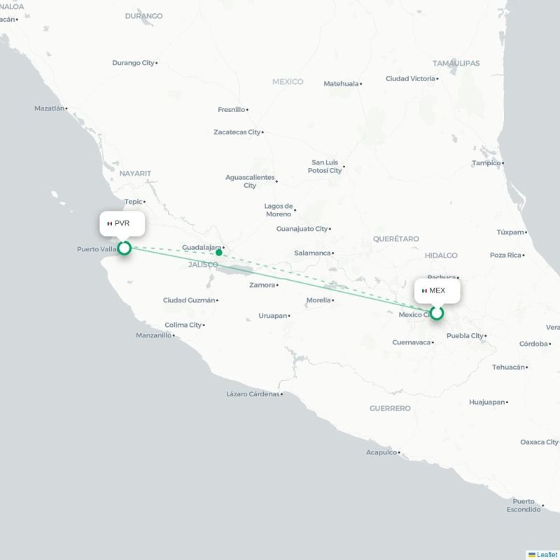 MEX - PVR route map