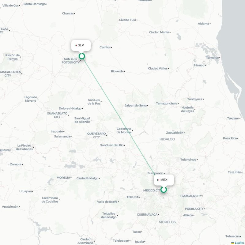 MEX - SLP route map