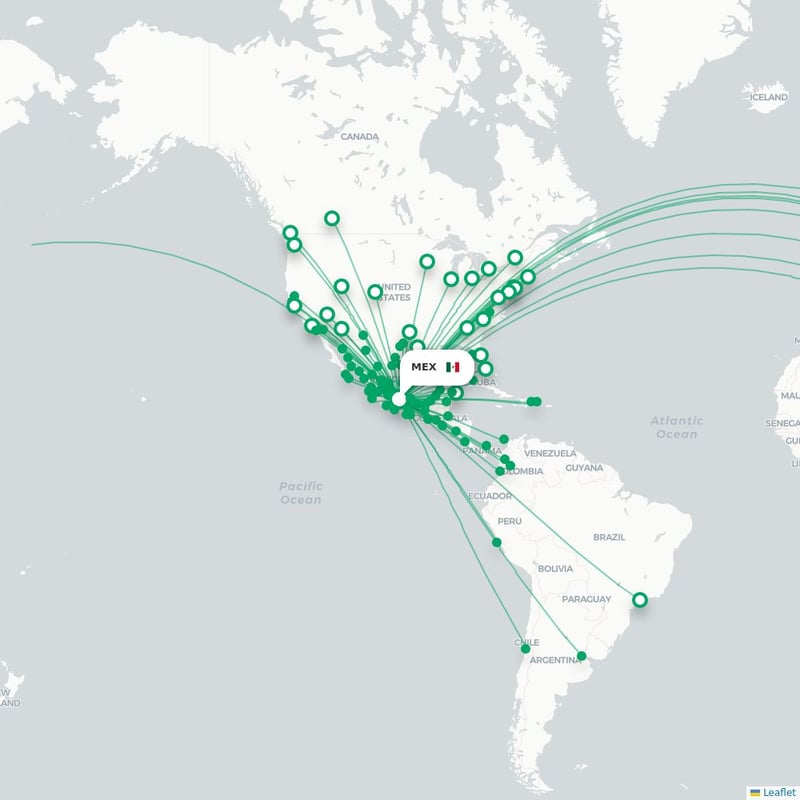 Route map Mexico City  MEX 