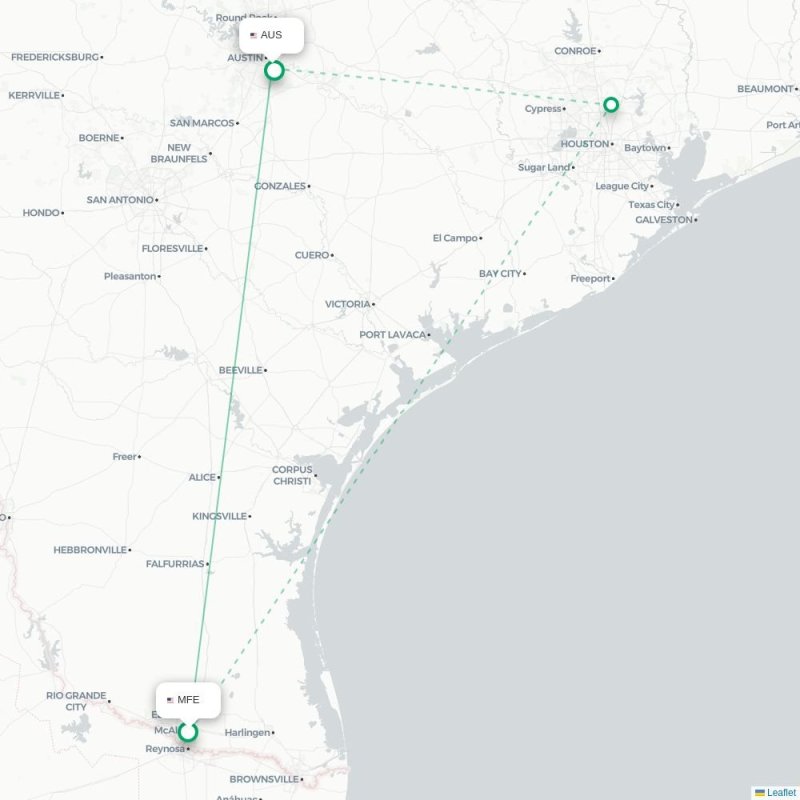 MFE - AUS route map