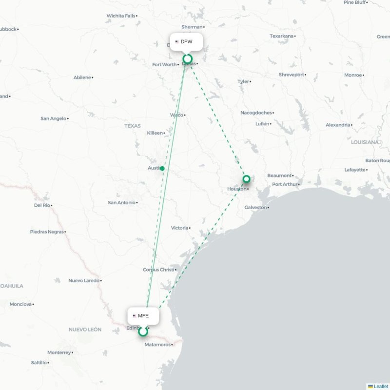 MFE - DFW route map