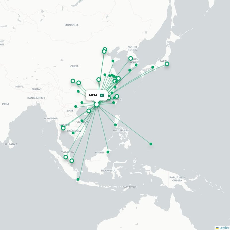Route map Macau  MFM airport