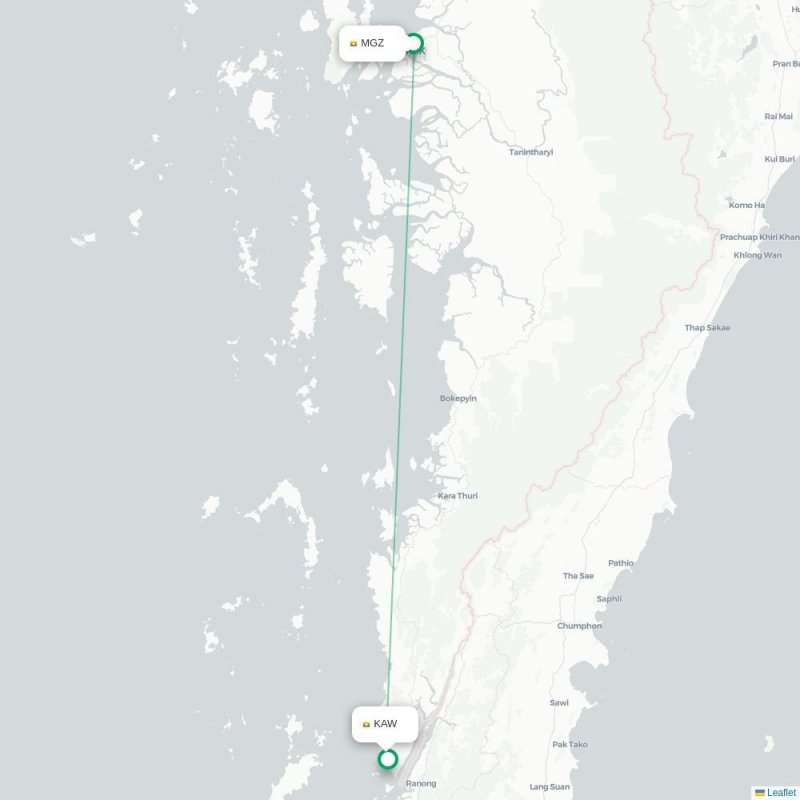 MGZ - KAW route map