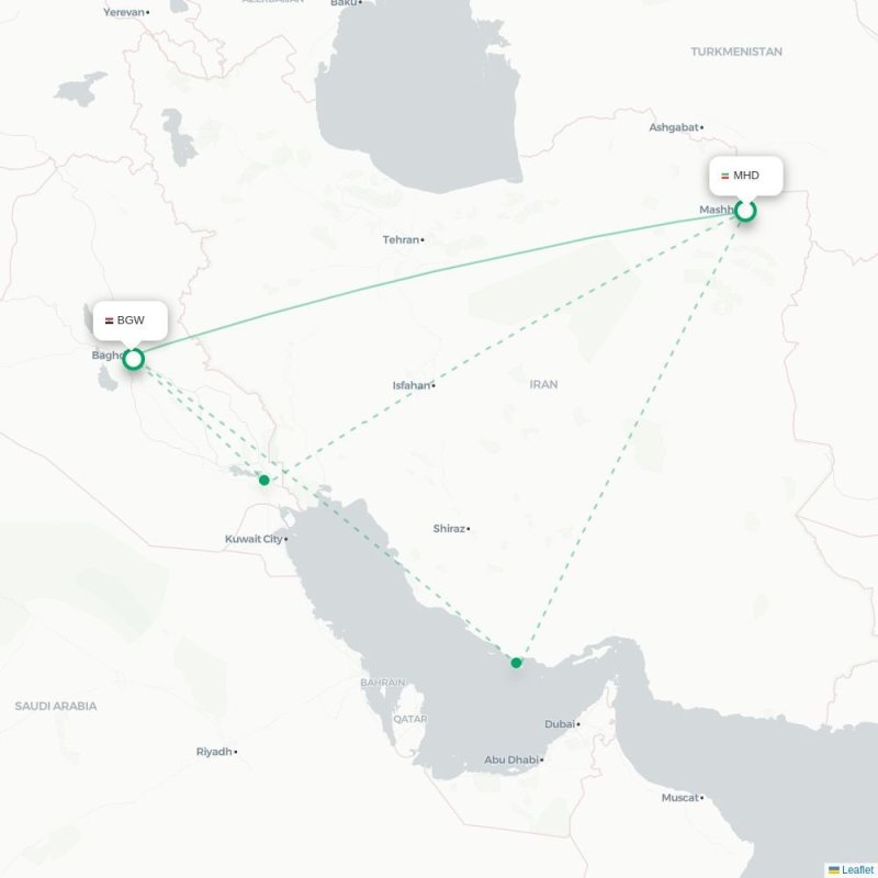 MHD - BGW route map