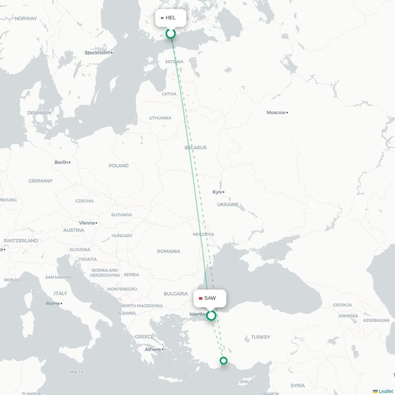 MHD - SAW route map