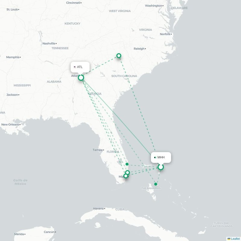 MHH - ATL route map