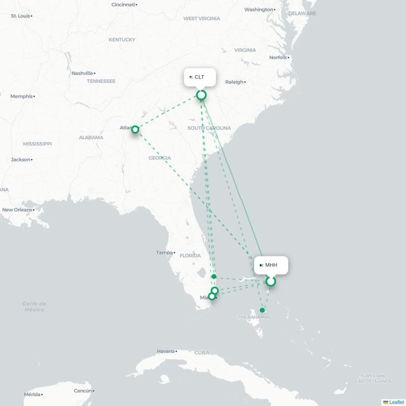 MHH - CLT route map