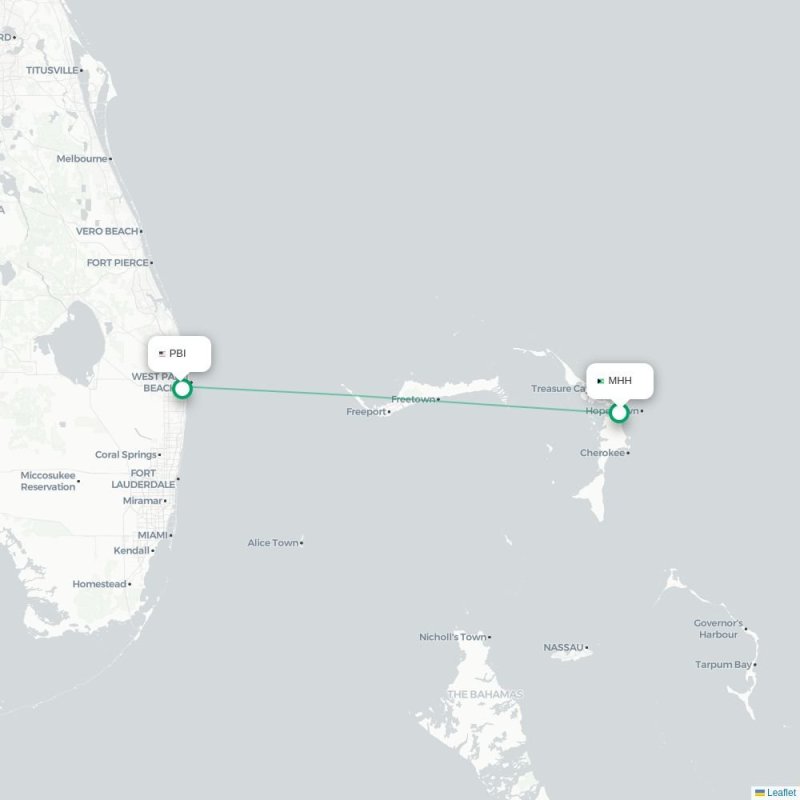 MHH - PBI route map