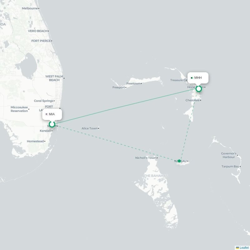 MIA - MHH route map
