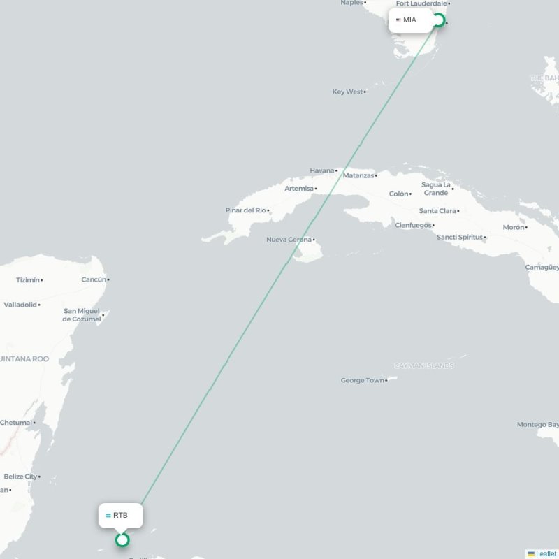 MIA - RTB route map