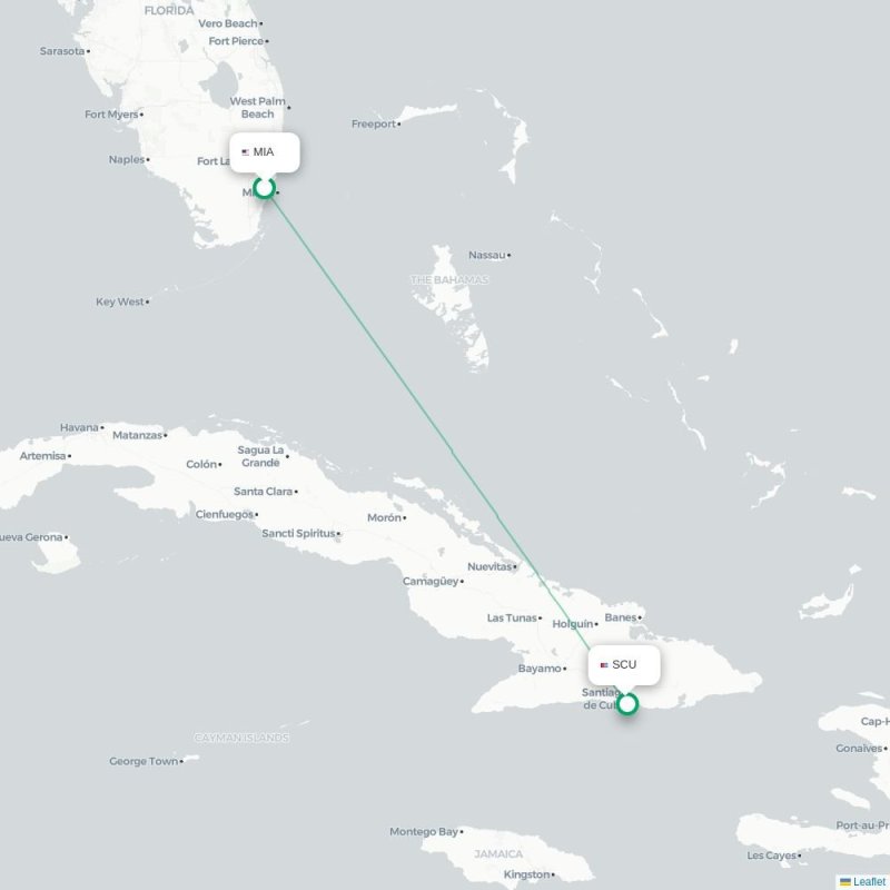MIA - SCU route map