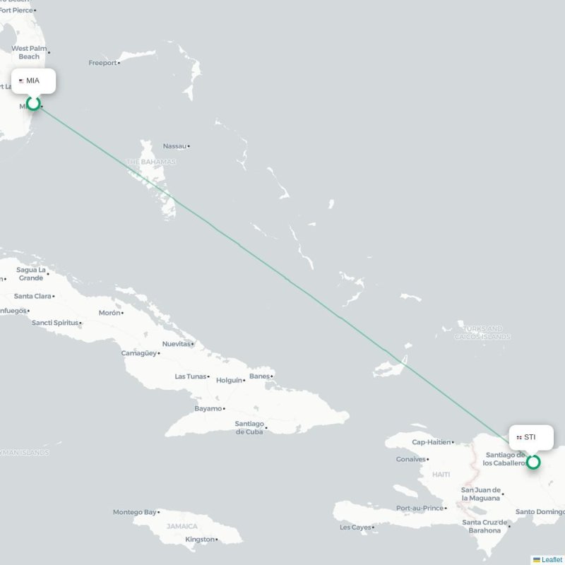 MIA - STI route map