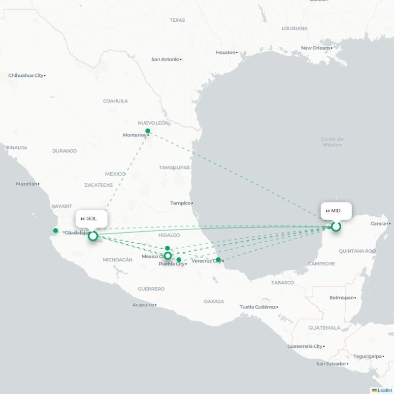 MID - GDL route map