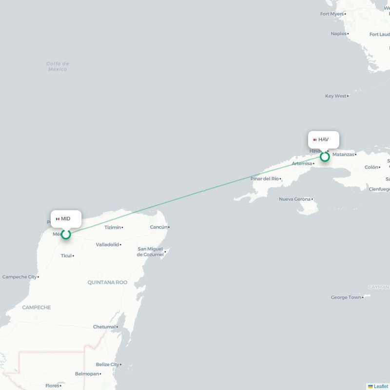 MID - HAV route map