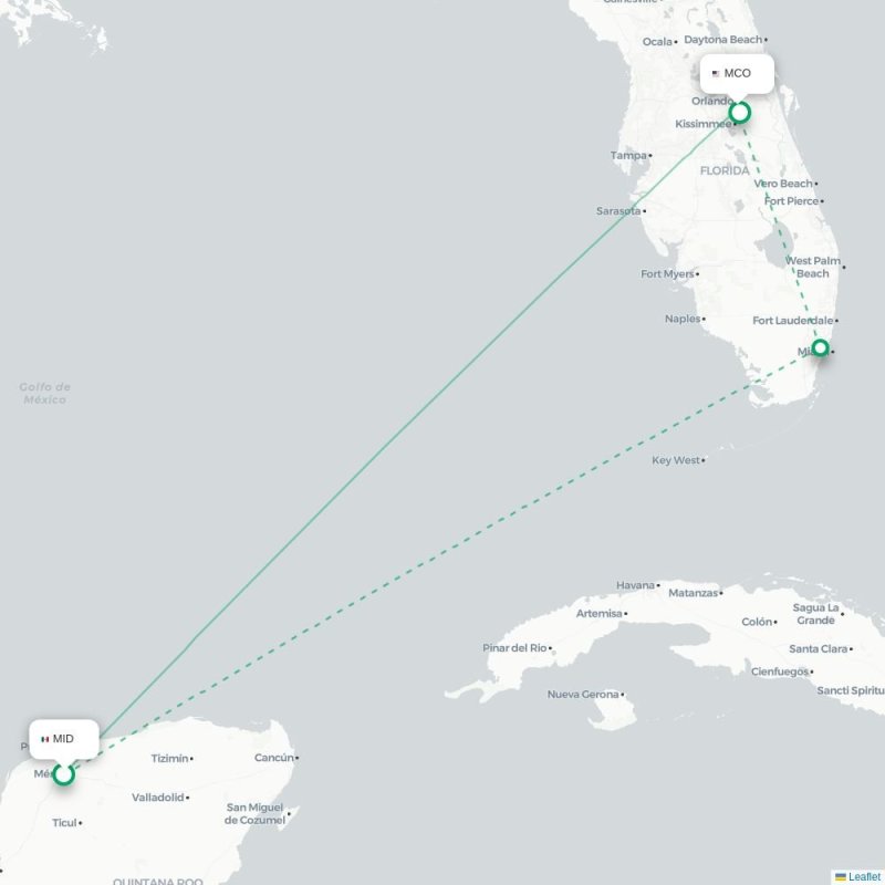 MID - MCO route map