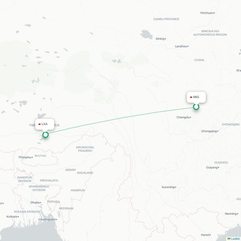 MIG - LXA route map