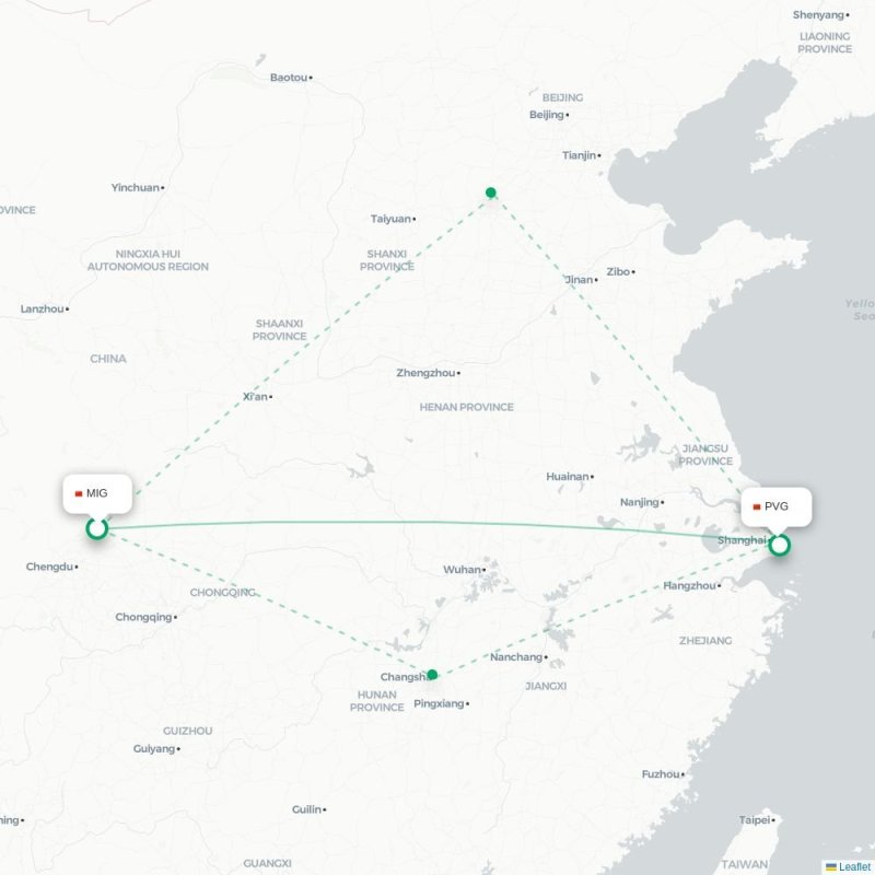 MIG - PVG route map