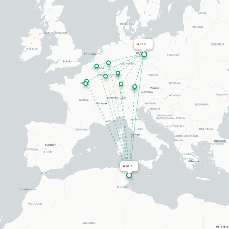 MIR - BER route map