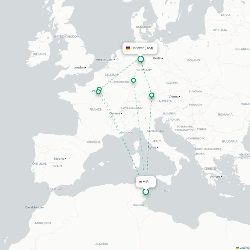 MIR - HAJ route map