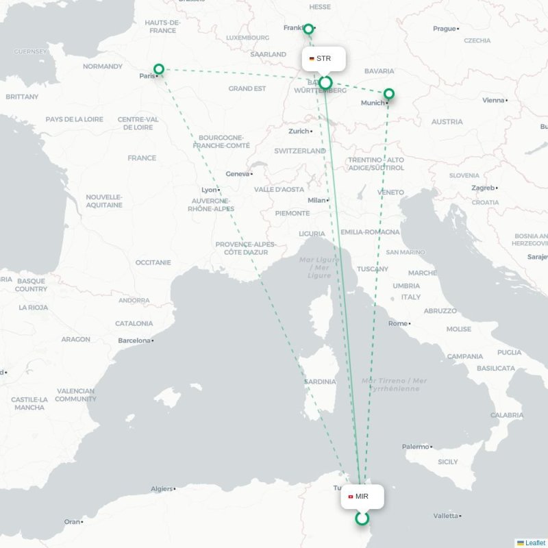 MIR - STR route map