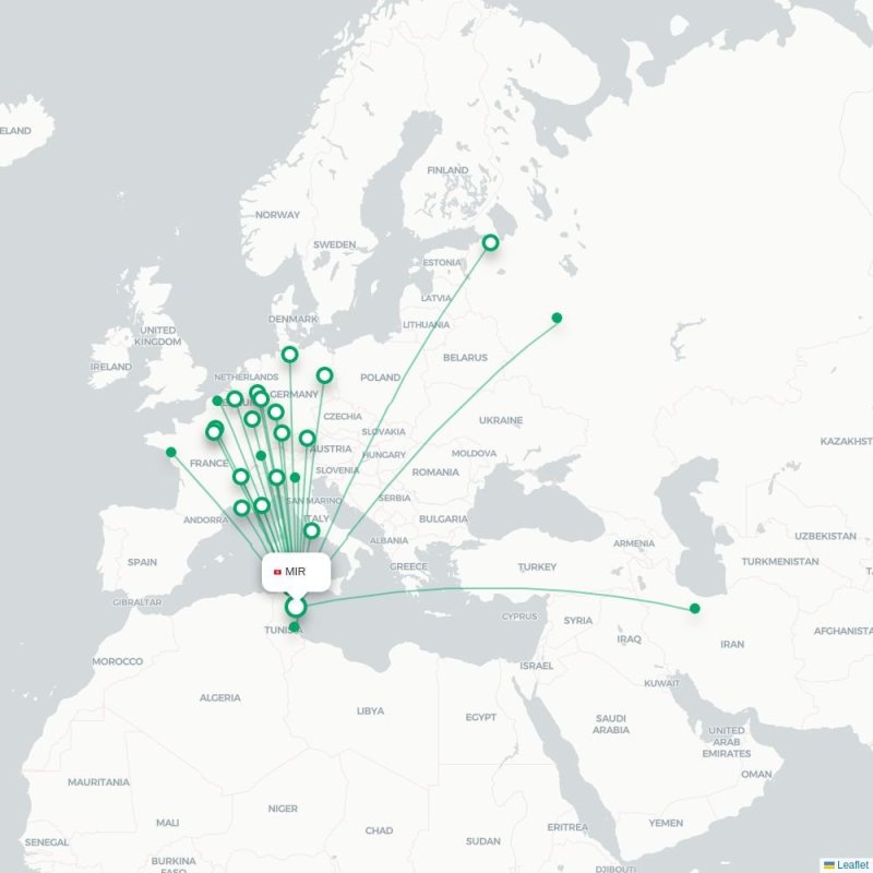 MIR - LUX route map